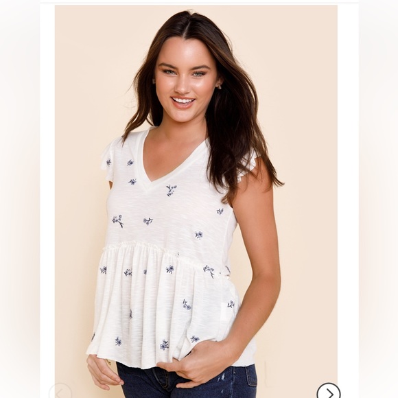 Francesca's Collections Tops - Francesca’s Janella Embroidered V Neck Top - Size Medium - Gently Used